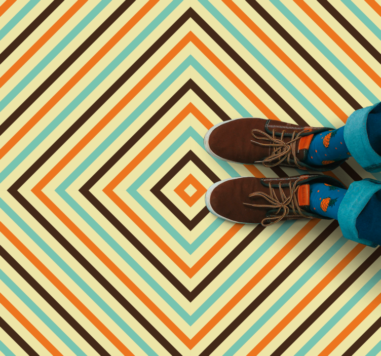 Vinil podovi geometrijski linije s dijamantnim uzorkom - TenStickers