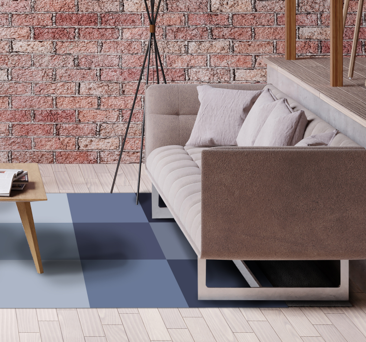 Vinil podovi geometrijski plavi karirani uzorak - TenStickers