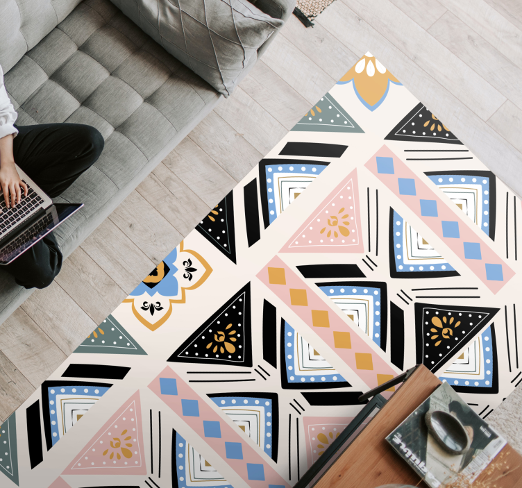 Vinil podovi geometrijski tapiserija s geometrijskim uzorkom - TenStickers