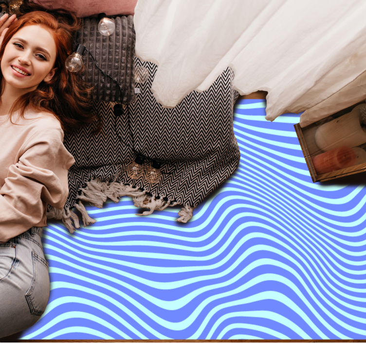 Vinil podovi geometrijski tekući plavi valovi - TenStickers