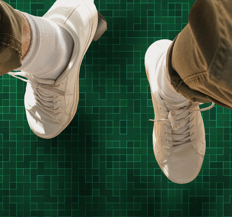 Vinil podovi geometrijski zeleni uzorak mreže - TenStickers