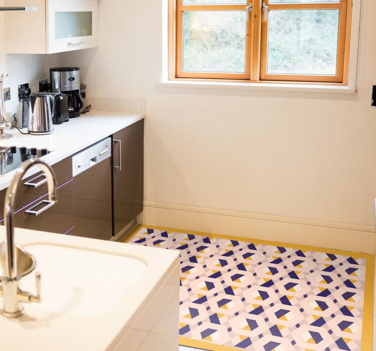 Vinil pod u kuhinji živahan geometrijski koncept - TenStickers