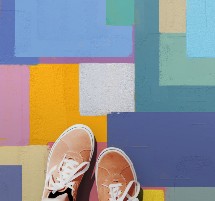 Vinil podovi geometrijski živopisne geometrijske kocke - TenStickers