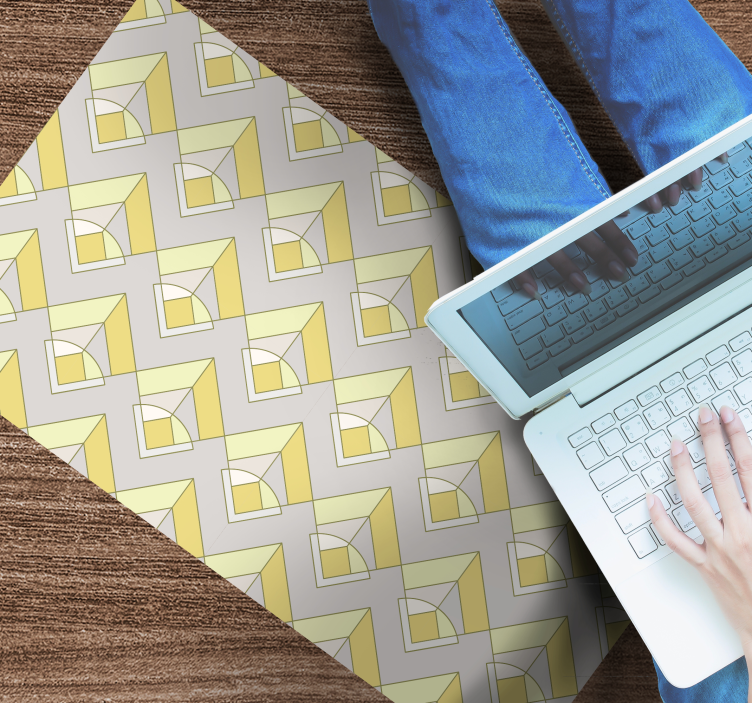 Vinil podovi geometrijski žuti i sivi uzorak - TenStickers