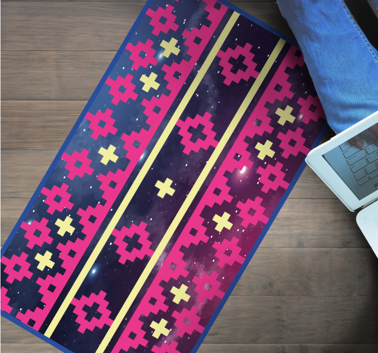 Vinil podovi karta svijeta geometrijski kozmos uzorak - TenStickers