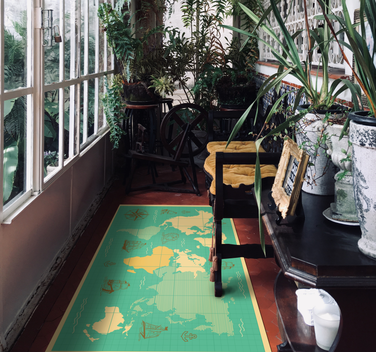 Vinil podovi karta svijeta mapa nautičkog istraživanja - TenStickers