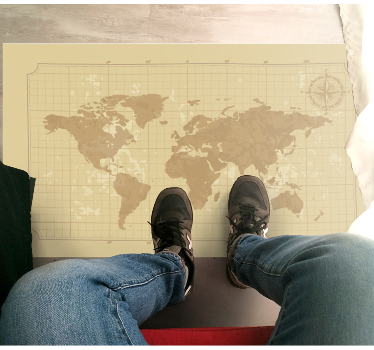 Vinil podovi karta svijeta starinska grafička mapa - TenStickers