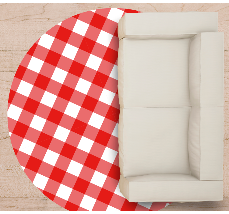 Vinil podovi kružni crveni karirani uzorak - TenStickers