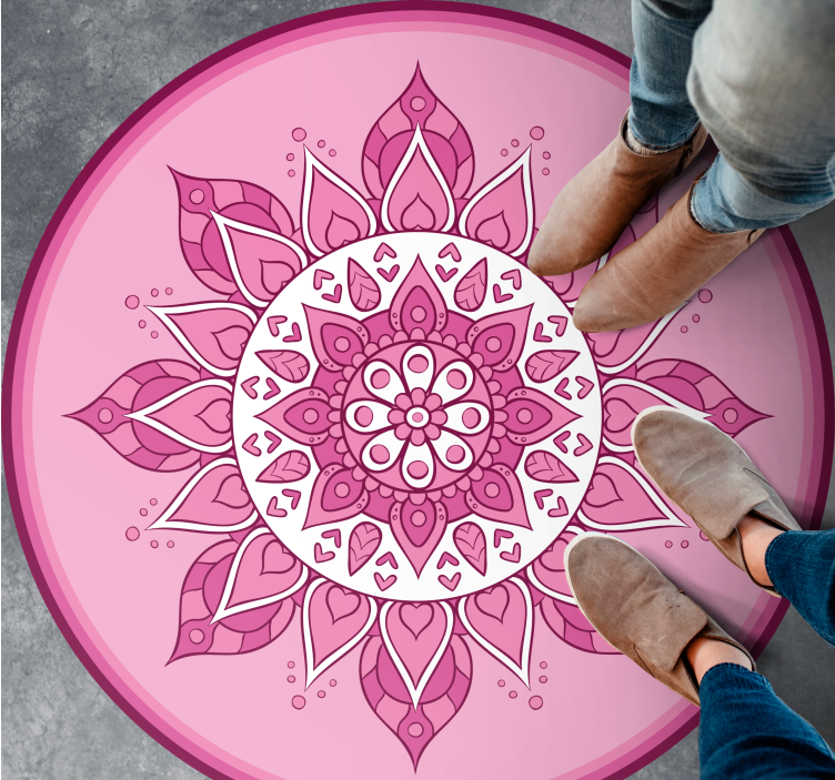 Vinil podovi mandala ružičasta cvjetna meditacija - TenStickers