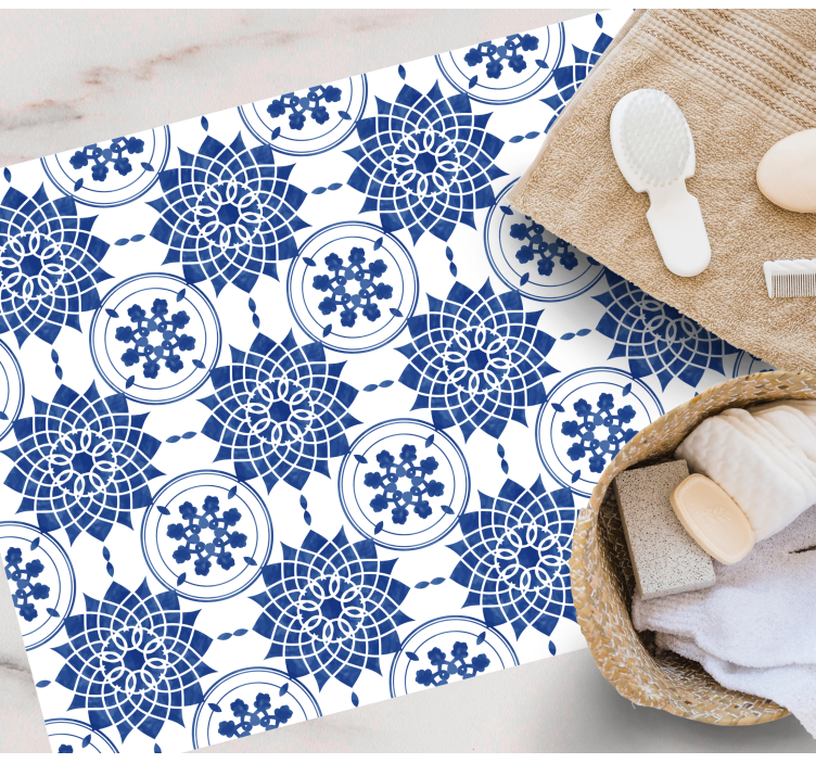 Vinil podovi mandala zamršeni plavi motivi - TenStickers