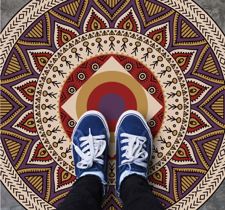 Vinil podovi mandala živopisni kružni uzorak - TenStickers