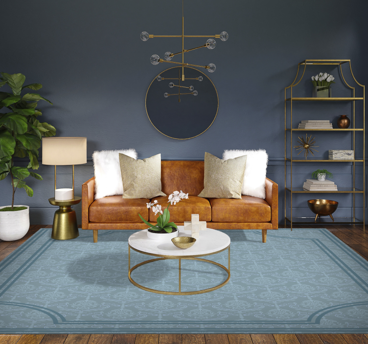 Vinil podovi blagovaonica nježno plavi barok - TenStickers