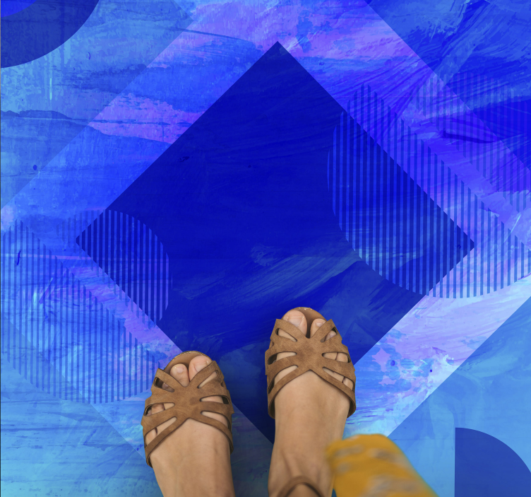 Vinil podovi minimalistički plavi geometrijski motivi - TenStickers