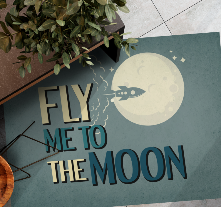 Vinil podovi minimalistički raketa na mjesec - TenStickers