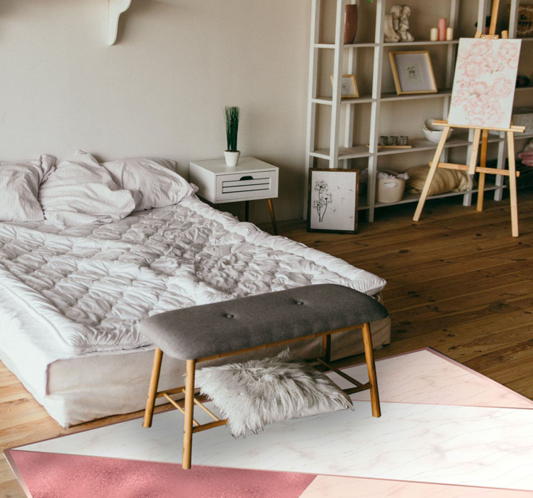 Vinil podovi spavaća soba trokutasti mramor - TenStickers