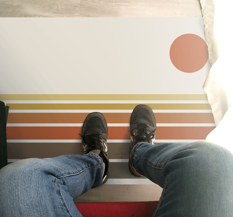 Vinil podovi spavaća soba uzorak pruga zalaska sunca - TenStickers