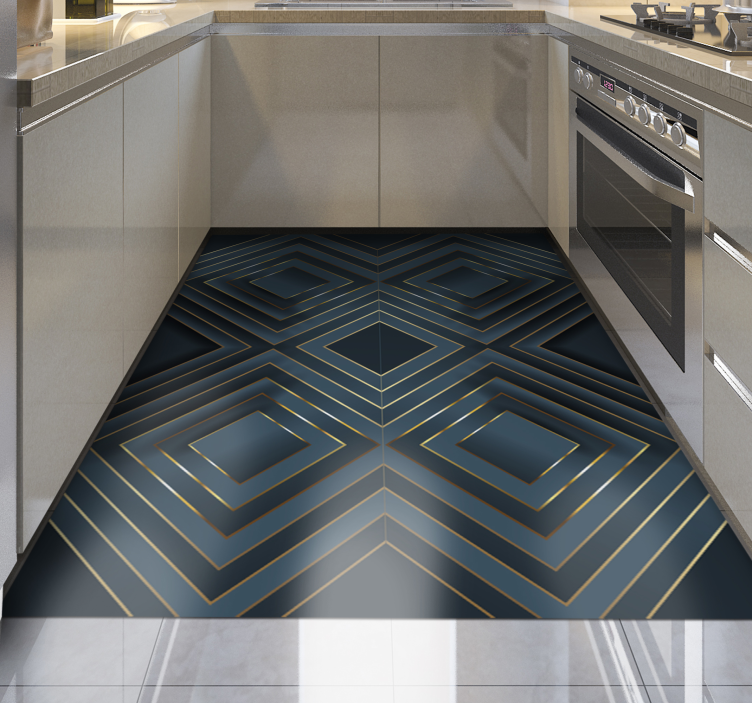 Vinil podovi moderan crno ocrtani kvadrati - TenStickers