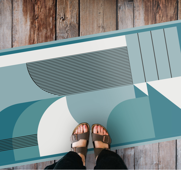 Vinil podovi moderan plavi apstraktni geometrijski oblici - TenStickers