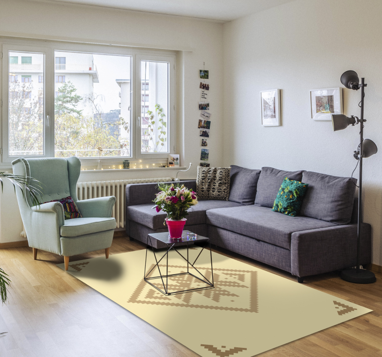 Vinil podovi dnevna soba elegantan geometrijski kontrast - TenStickers