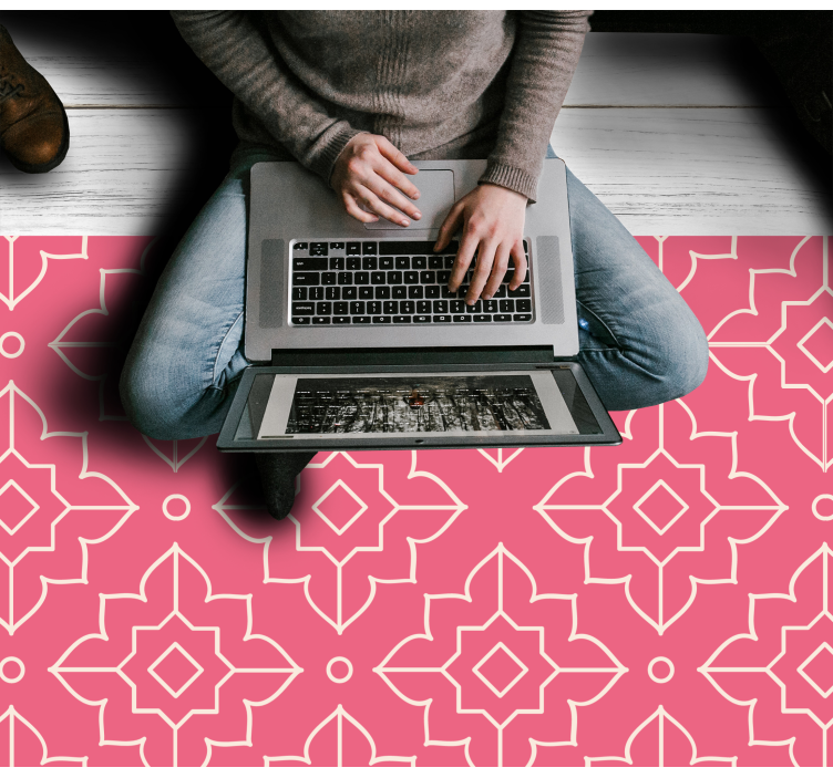 Vinil podovi geometrijski motiv ružičaste rešetke - TenStickers