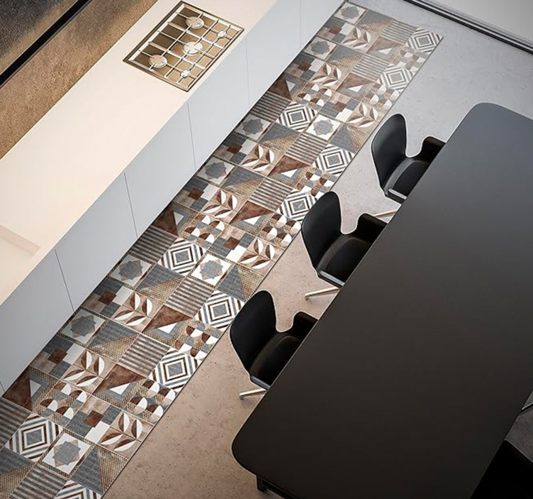 Vinil podovi mozaik smeđi cementin - TenStickers