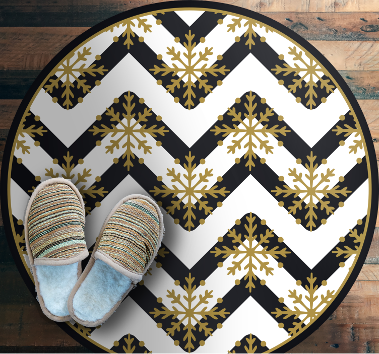 Vinil podovi Božić uzorak pahuljice s chevronima - TenStickers