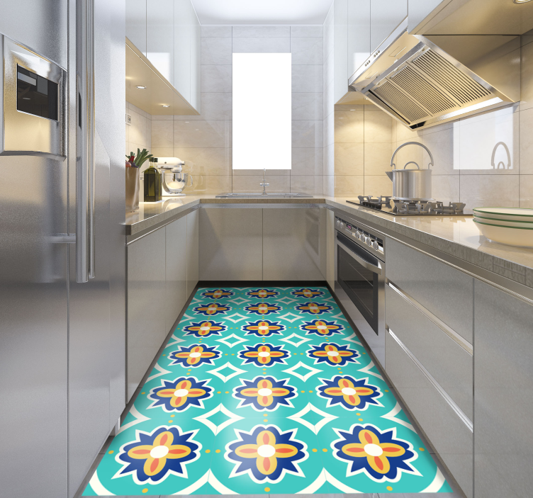 Podne pločice od mozaika u teksturi turkizne teksture - TenStickers