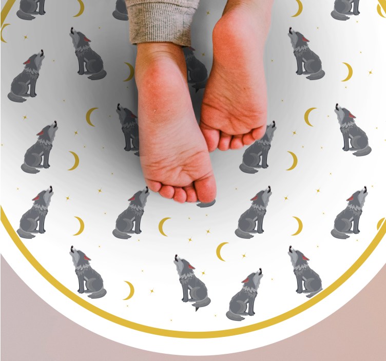 Vinil podovi otisak životinja vuk mjesečev uzorak - TenStickers