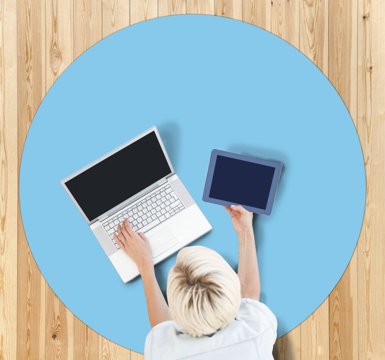 Vinil podovi plava kružni jednobojni dizajn - TenStickers