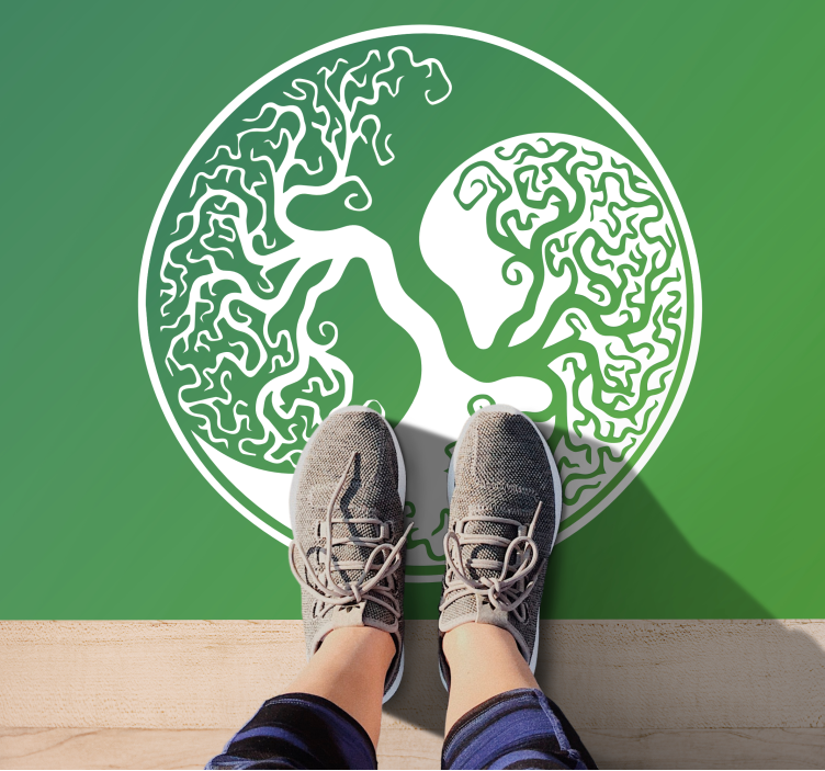 Vinil podovi priroda krug siluete drveta - TenStickers