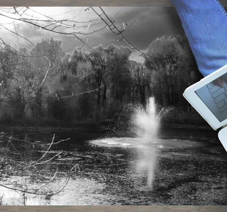 Vinil podovi priroda miran pogled na vodopad - TenStickers