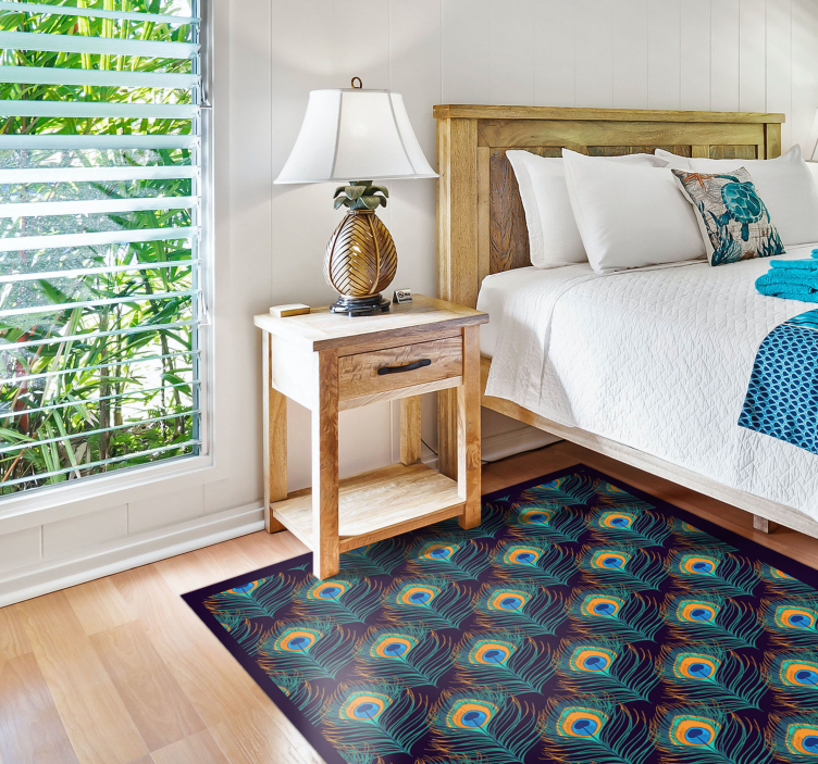 Vinil podovi spavaća soba motiv paunovog pera - TenStickers