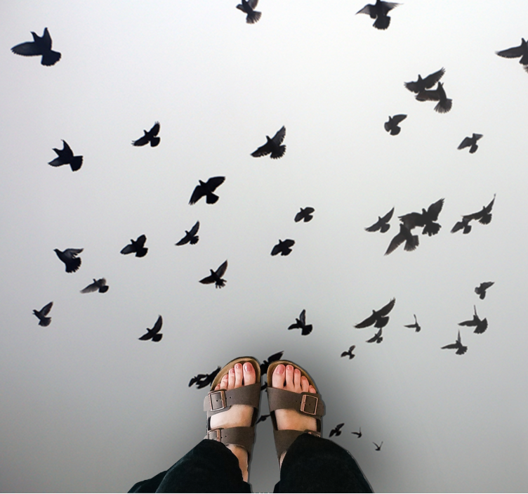 Drugi vinil podovi uzorak letećih ptica - TenStickers