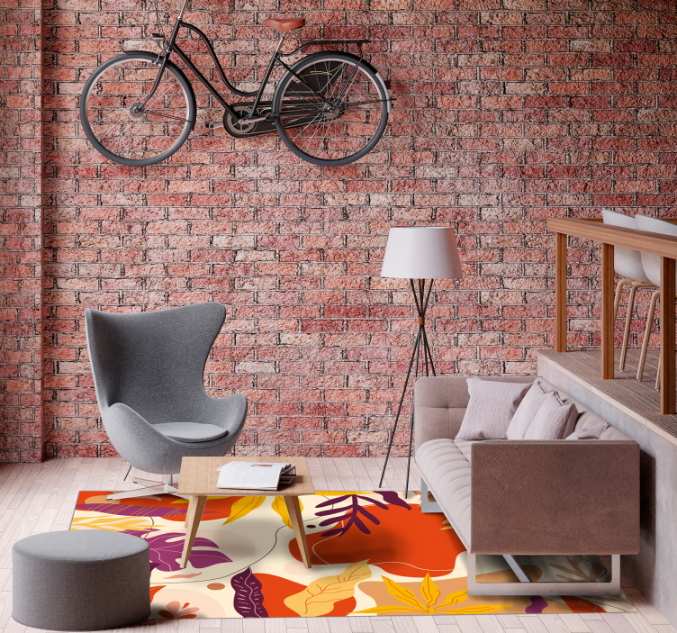 Vinil podovi priroda uzorci jesenskog lišća - TenStickers