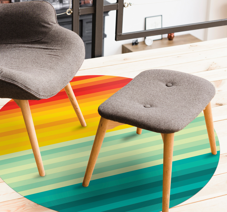 Vinil podovi prugasta dugine pruge krug - TenStickers