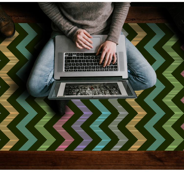 Vinil podovi prugasta šareni cik-cak uzorak - TenStickers