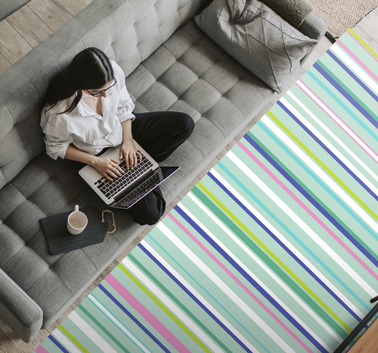 Vinil podovi prugasta višebojni elegantni uzorci - TenStickers