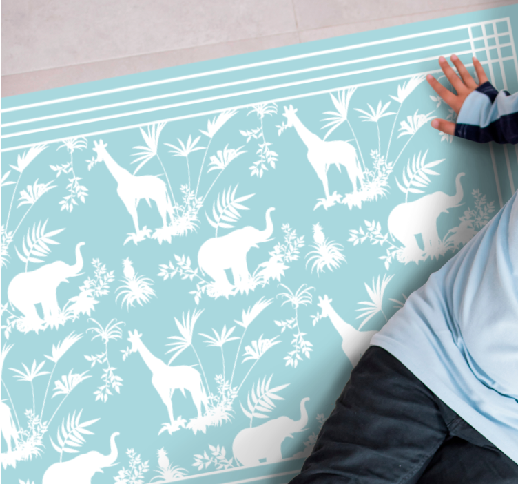 Vinil podovi rasadnici safari scena u džungli - TenStickers