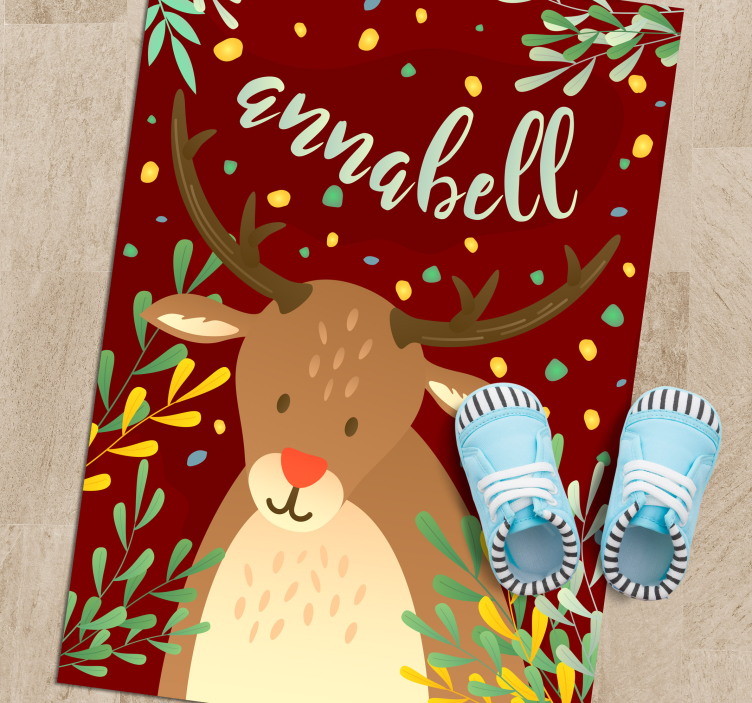 Vinil podovi Božić sobovi s imenom - TenStickers