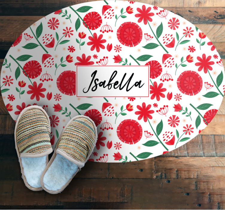 Vinil podovi spavaća soba crveno cvijeće po narudžbi - TenStickers