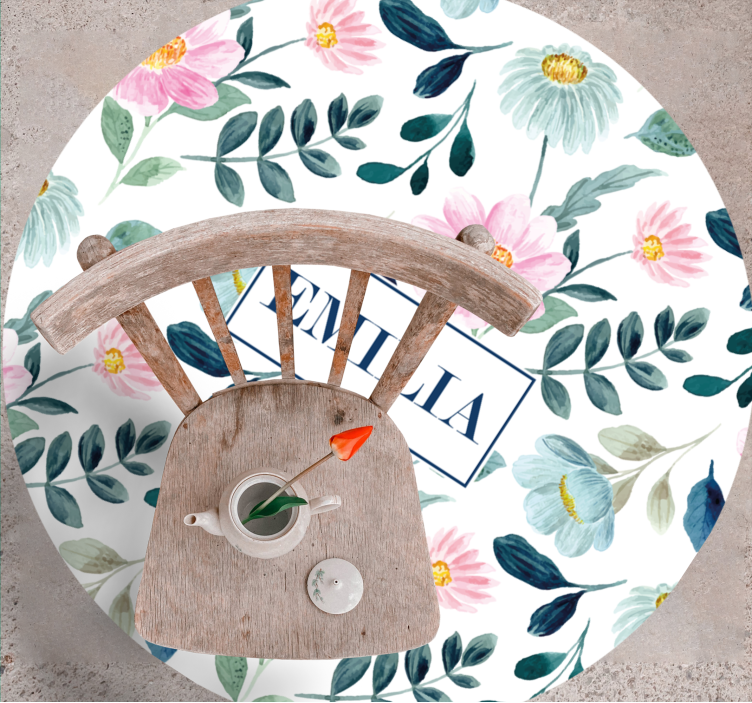 Vinil podovi spavaća soba personalizacija cvjetnih imena - TenStickers