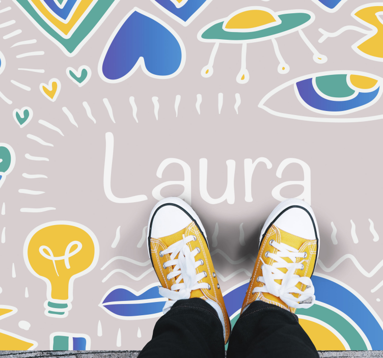 Vinil podovi s imenima personalizirana razigrana prostirka - TenStickers