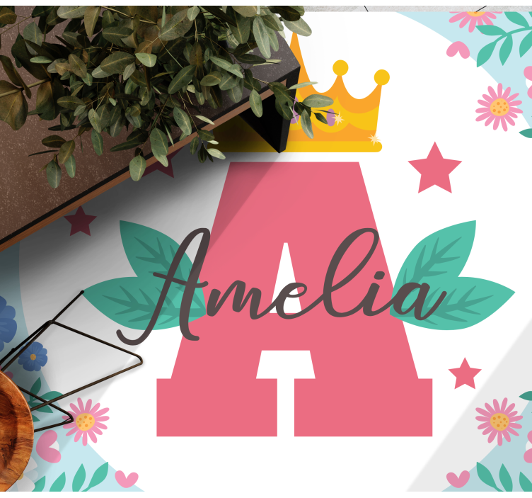 Drugi vinil podovi okrunjeni inicijal i ime - TenStickers