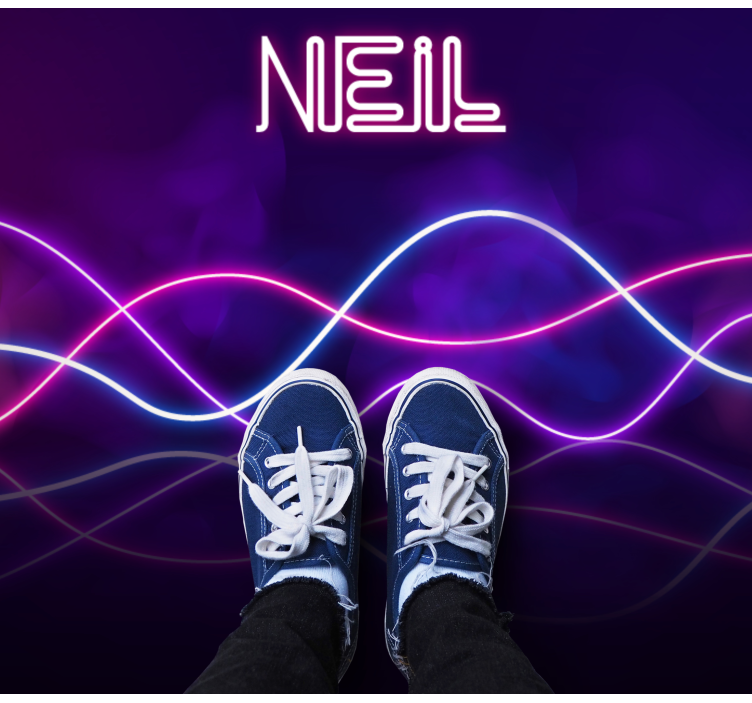 Vinil podovi s imenima prikaz neonskih svjetala - TenStickers