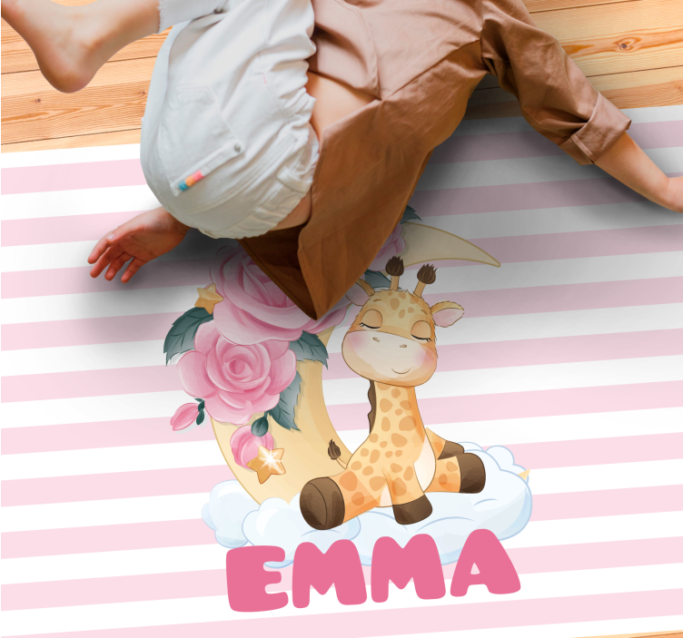 Vinil podovi rasadnici custom sretna žirafa - TenStickers