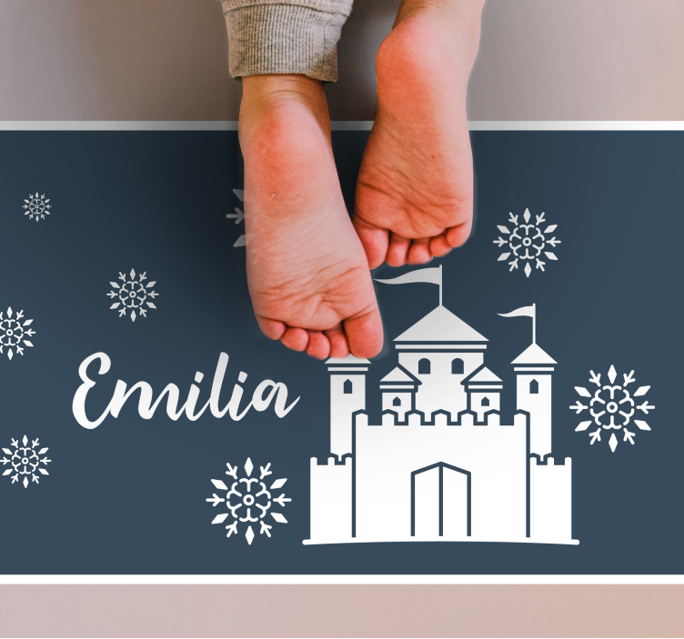 Vinil podovi s imenima razigrana scena dvorca - TenStickers