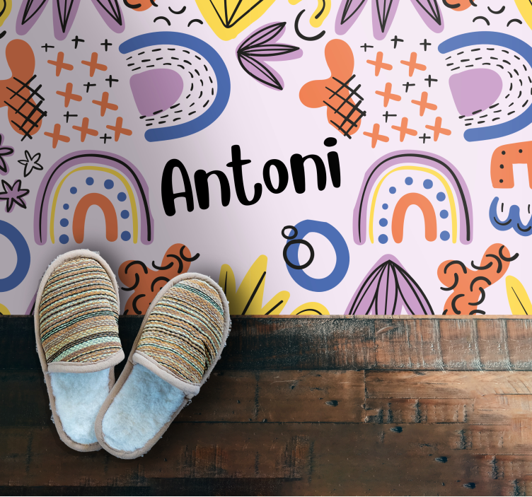 Drugi vinil podovi nordijska geometrija s imenom - TenStickers