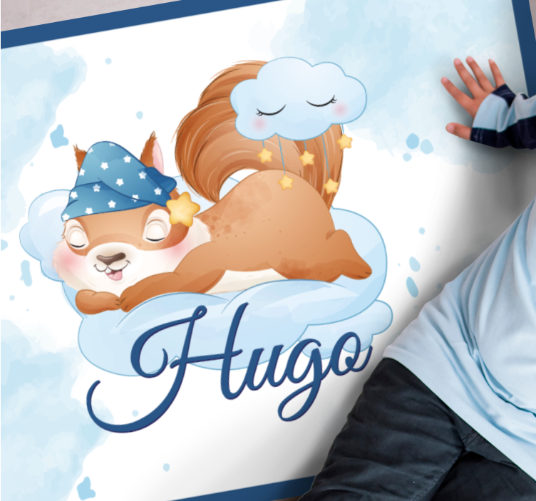 Vinil podovi s imenima slatka vjeverica sanja - TenStickers