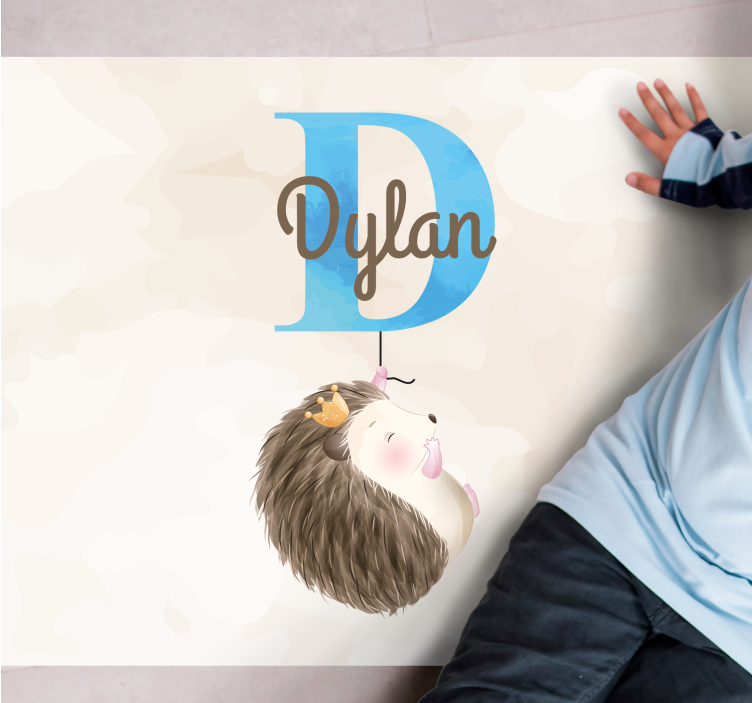 Vinil podovi s imenima slatki jež inicijal - TenStickers