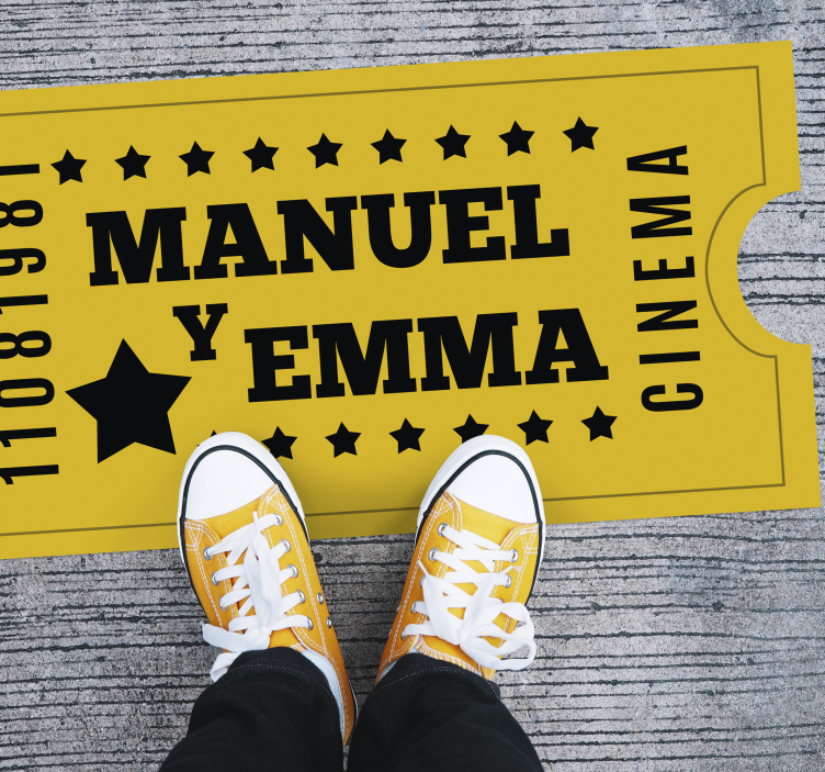 Vinil podovi s imenima kino ulaznica za par - TenStickers